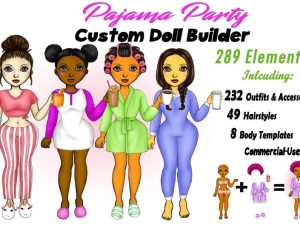 Slumber Party Girls Clipart