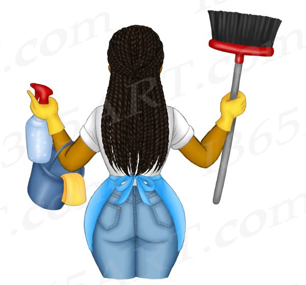 Black Cleaning Lady Clipart