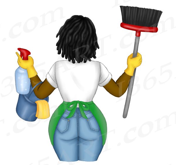 Black Cleaning Lady Clipart