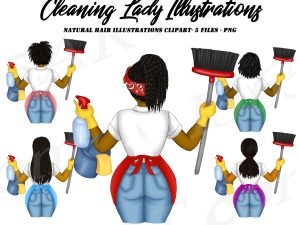 Black Cleaning Lady Clipart