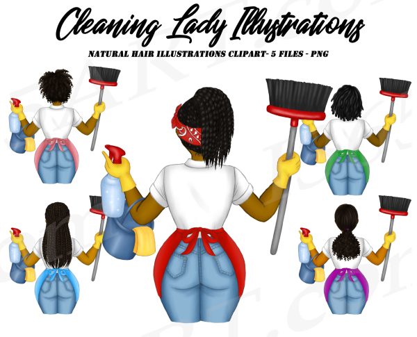 Black Cleaning Lady Clipart