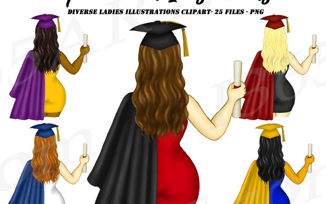 Graduation Girls Clipart PNG Download