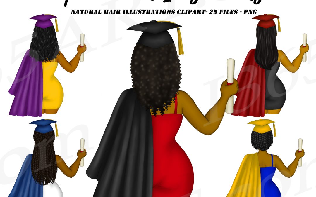 Black Graduation Girls Clipart PNG Download