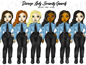 Woman Security Guard Clipart