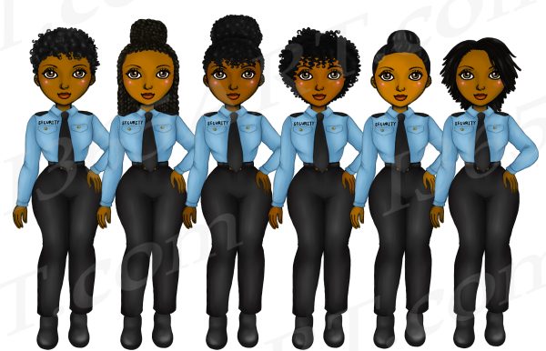 Black Woman Security Guard Clipart