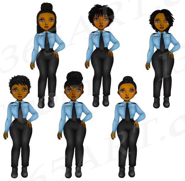 Black Woman Security Guard Clipart