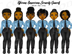 Black Woman Security Guard Clipart