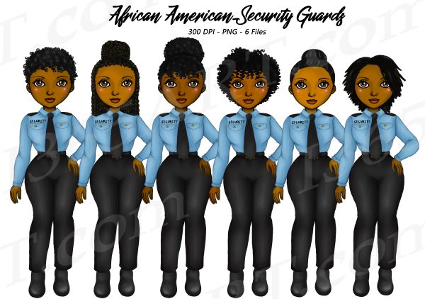 Black Woman Security Guard Clipart