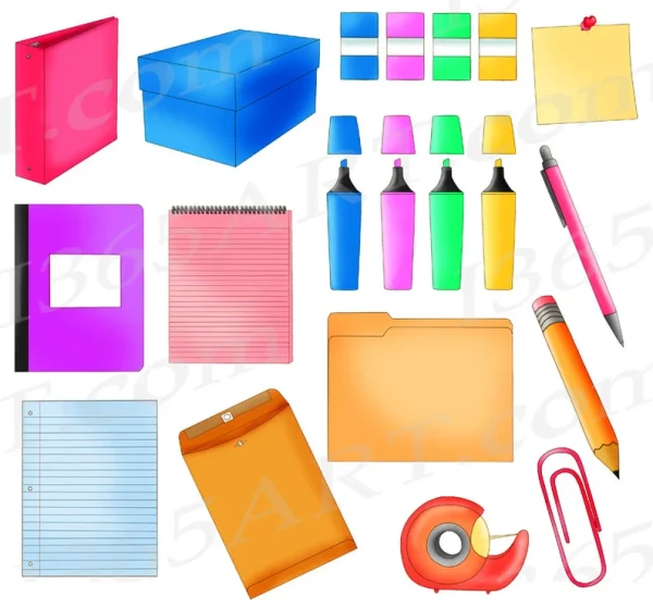 Office Supplies Clipart PNG JPEG Download - Image 2