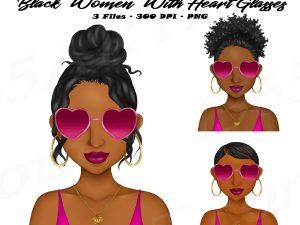 Heart Glasses Lady Clipart