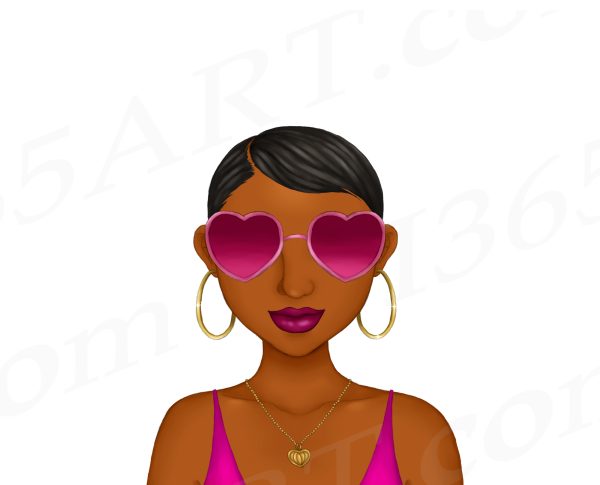 Heart Glasses Lady Clipart