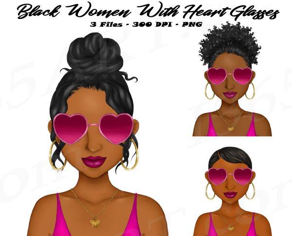 Heart Glasses Lady Clipart