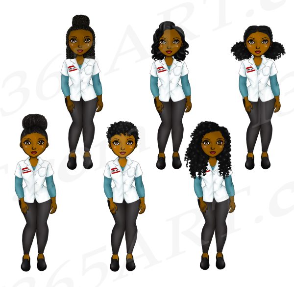 Black Pharmacist Medical Clipart Set Download - Image 3
