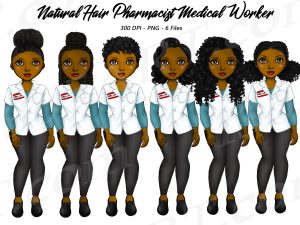 Black Pharmacist Medical Clipart
