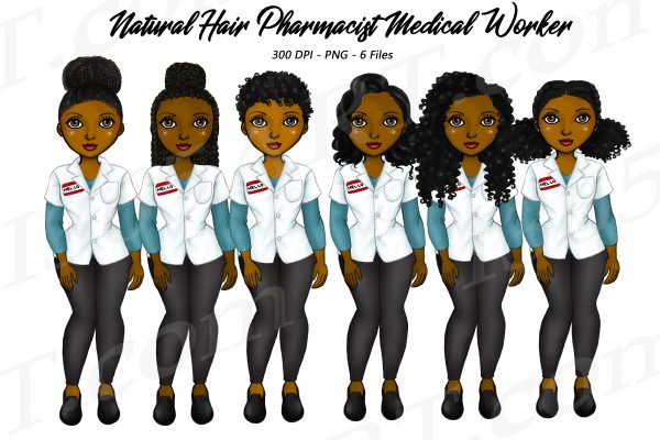 Black Pharmacist Medical Clipart