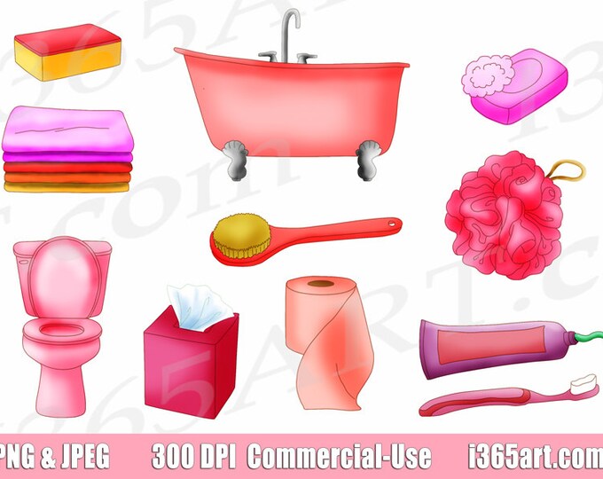 Pink Bathroom Clipart