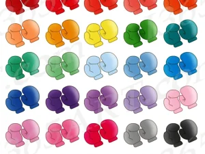 Rainbow Boxing Gloves Clipart