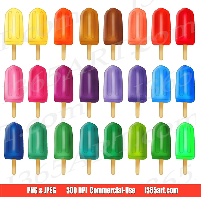 Rainbow Popsicle Clipart