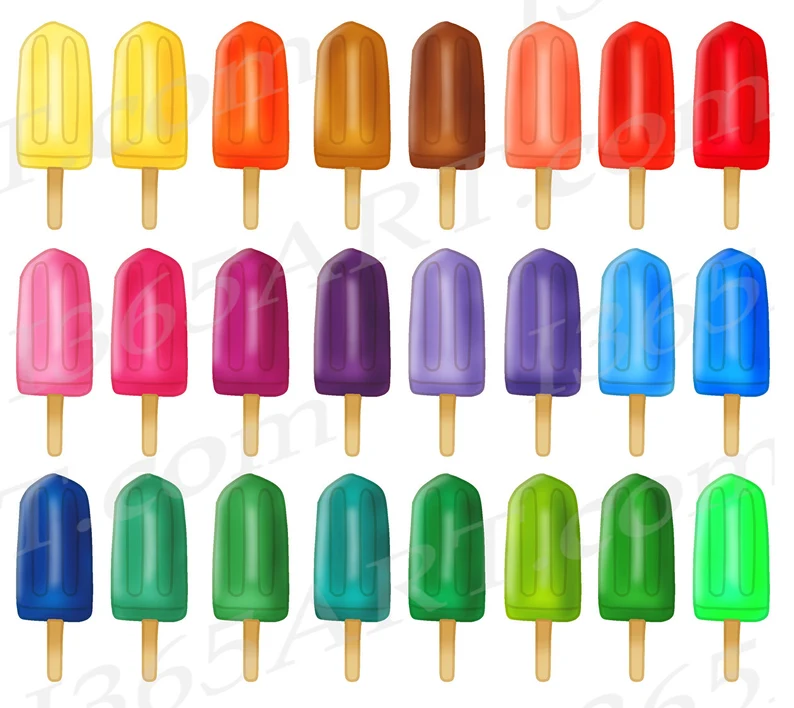 Rainbow Popsicle Clipart