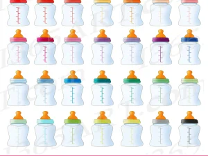 Baby Bottles Clipart