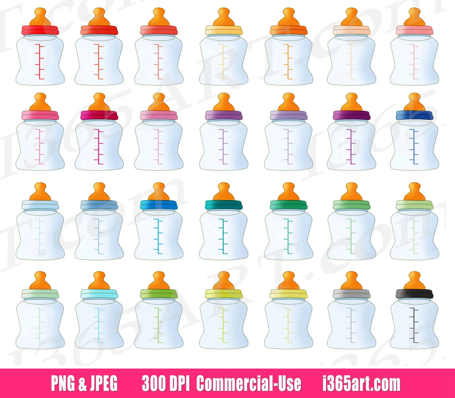 Baby Bottles Clipart