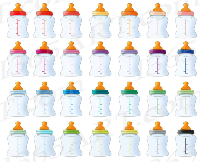 Baby Bottles Clipart