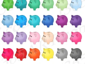 Rainbow Piggy Bank Clipart