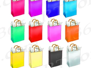 Rainbow Shopping Bags Clipart