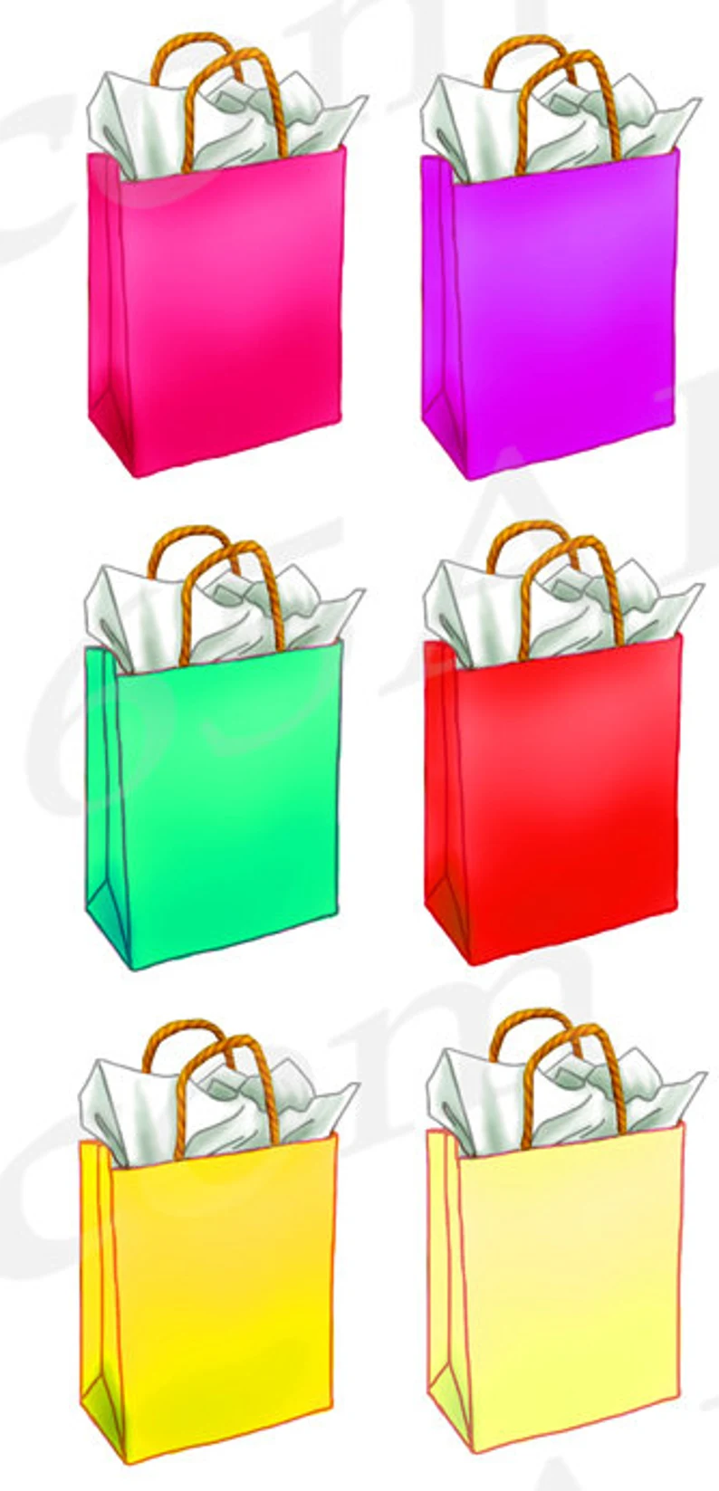 Rainbow Shopping Bags Clipart