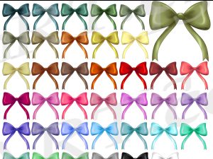 Rainbow Coquette Bows Clipart