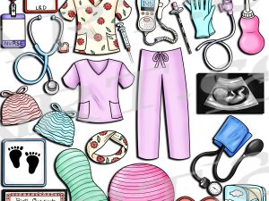 Labor and Delivery Nurse Clipart
