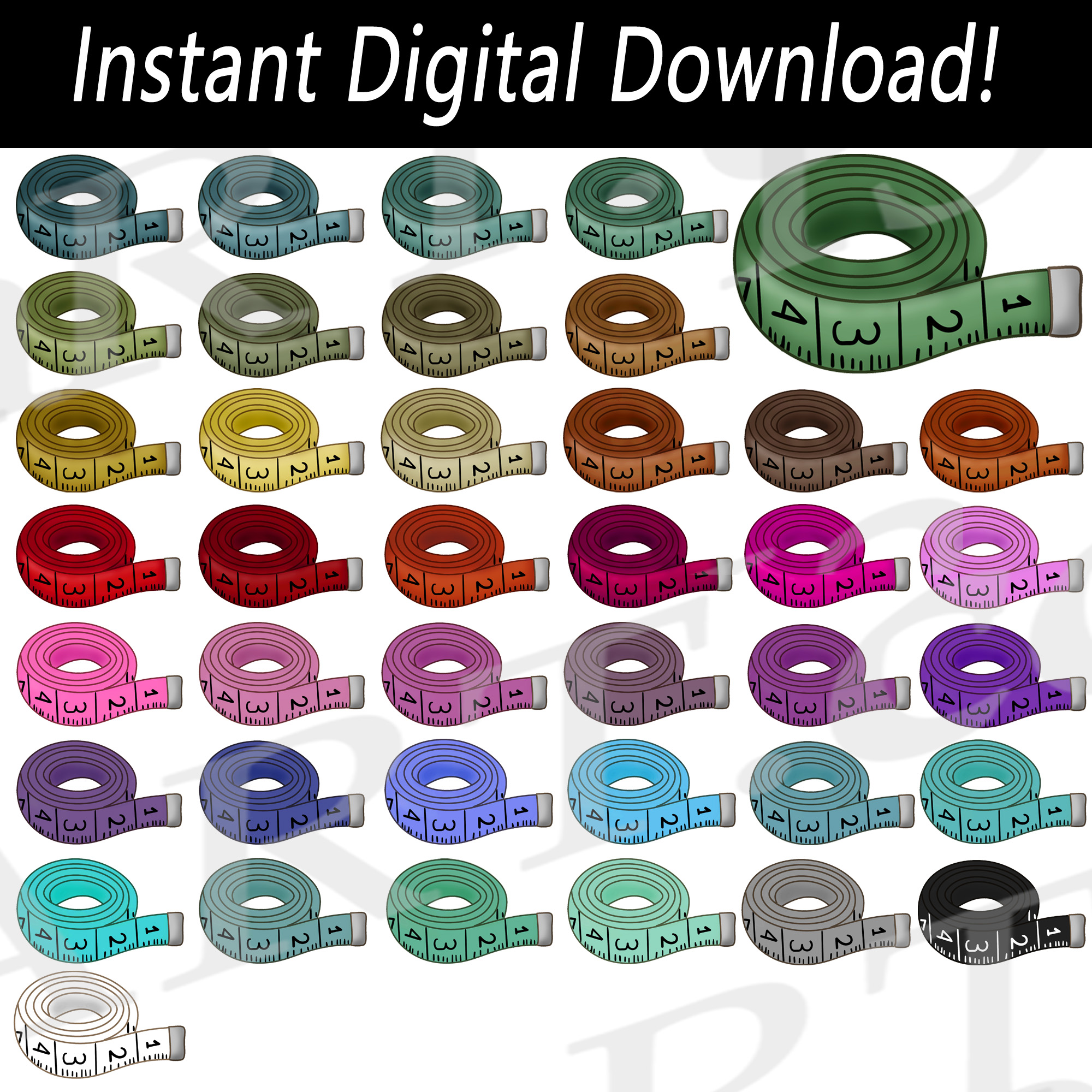 Rainbow Measuring Tape Clipart