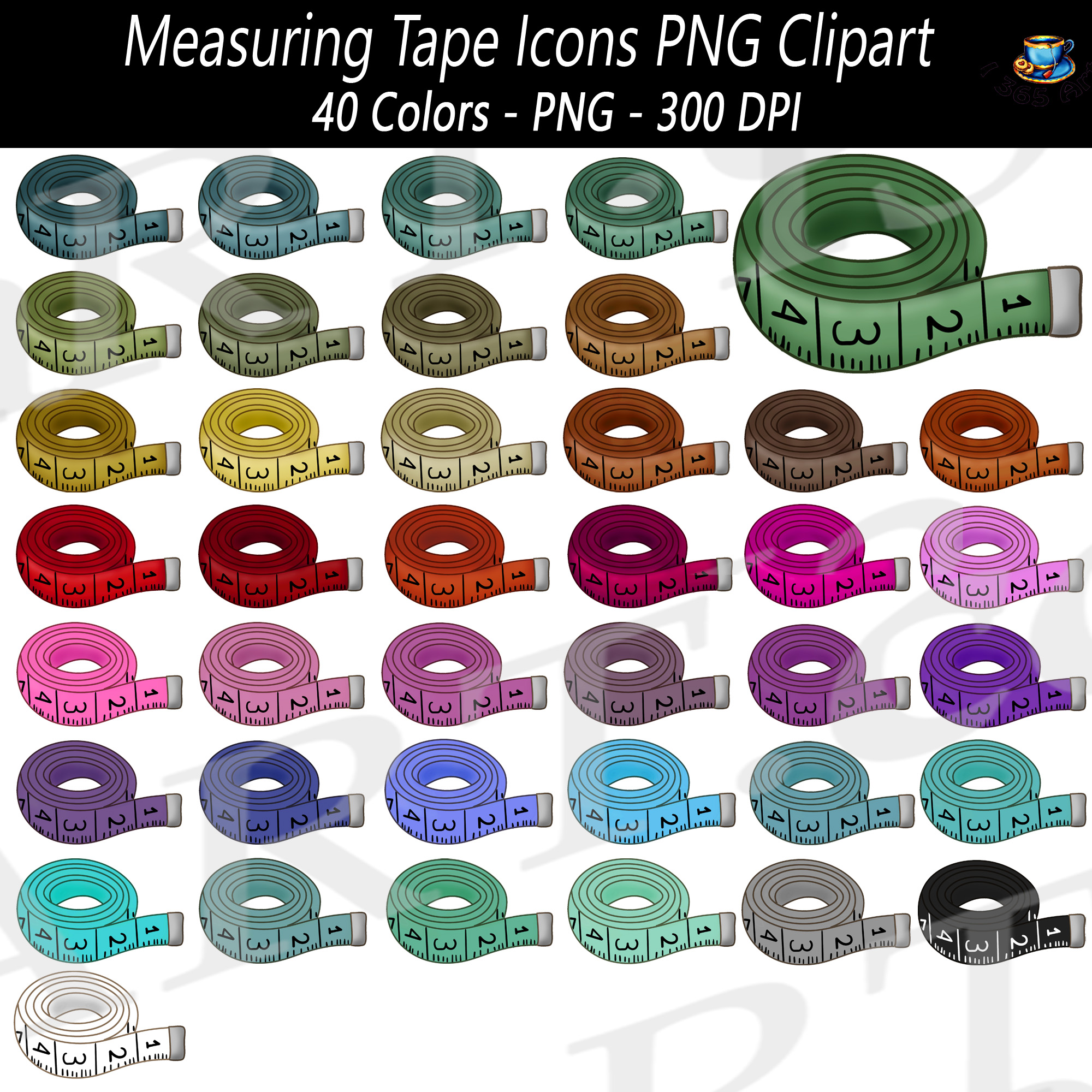 Rainbow Measuring Tape Clipart