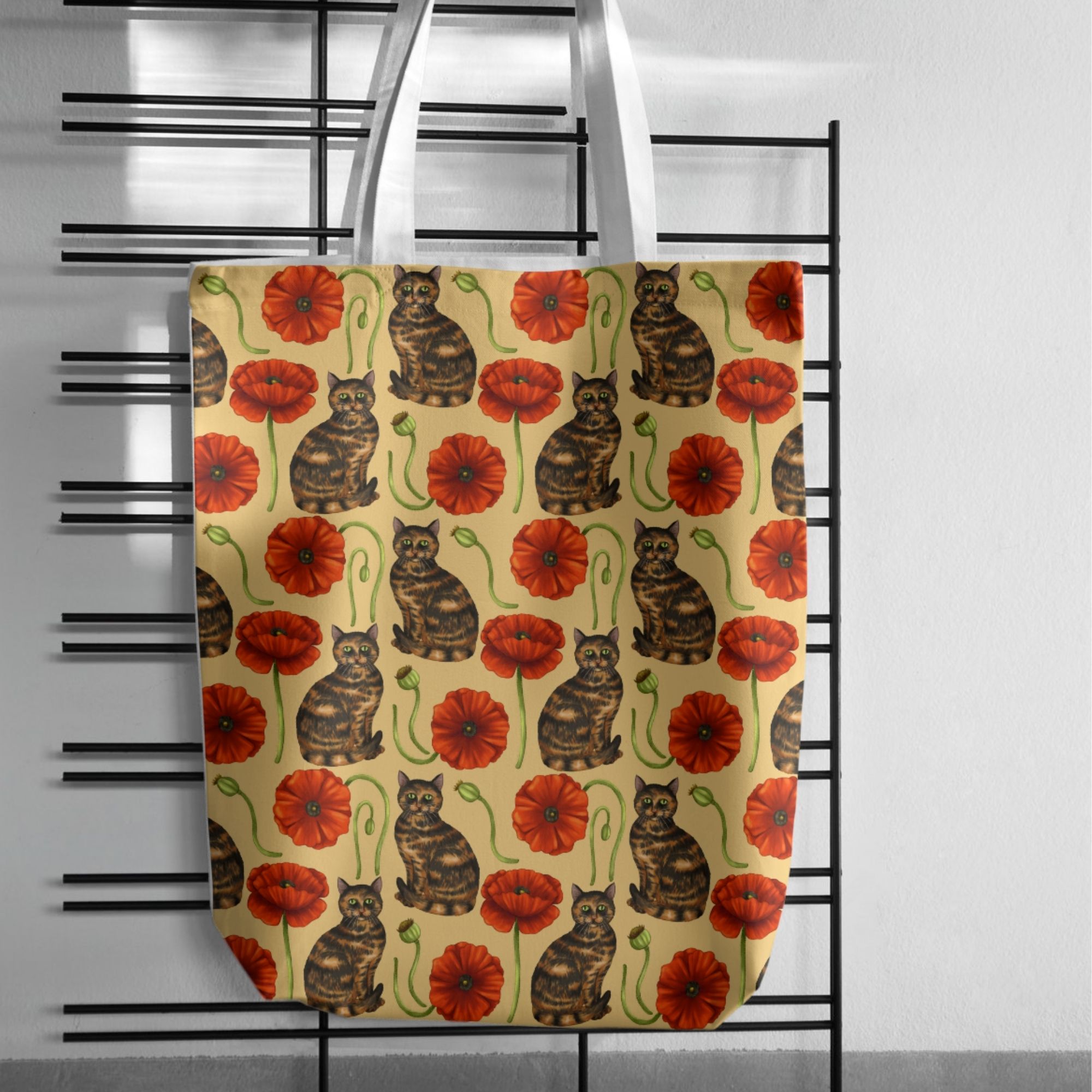 Retro Tortoiseshell Cat Seamless Pattern