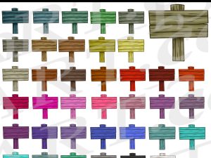 Rainbow Wooden Signs Clipart