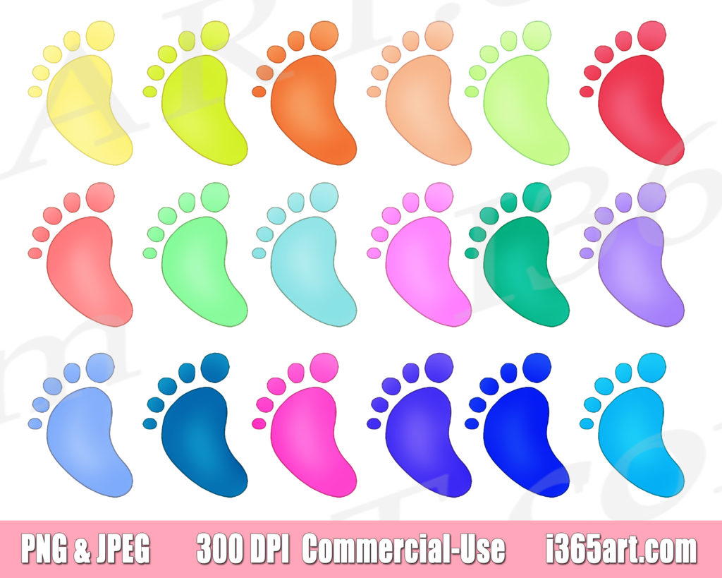 Baby Feet Clipart, Baby Showers, Scrapbooking, Planner Icons - I 365 Art