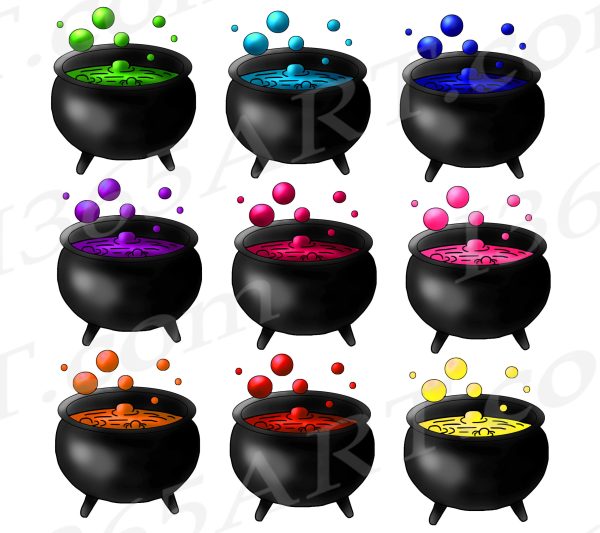 witch cauldron clipart